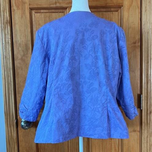 Dress Barn  Purple Blazer Woman’s Size 2X Lavender Floral Vintage Jacket