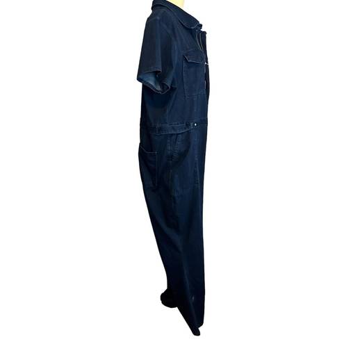 Good American  Fit For Success Jumpsuit Denim Indigo 377 Size 6 Boilersuit