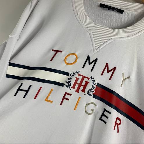 Tommy Hilfiger  Oversized White Crew Neck Sweater