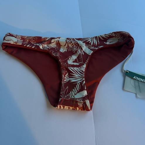 Maaji  NEW red floral, red reversible bikini bottom, small, sustainable material