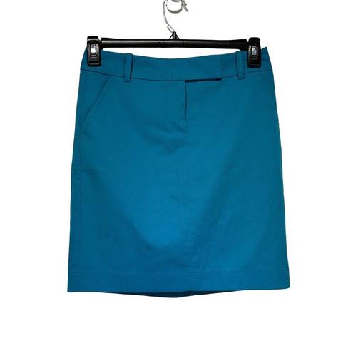 Trina Turk  Womens Turquoise Mini Pencil Skirt Lined Size 2