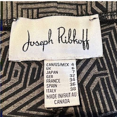 Joseph Ribkoff  Vertical Seam Notched Ankle Skinny Stretch Pants Geo Print 183525