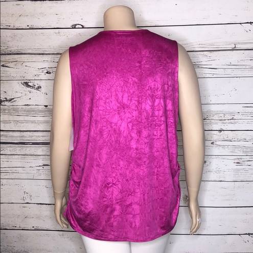 Fashion Bug  NWT 2X Magenta Ruffle Ruched Tank Top