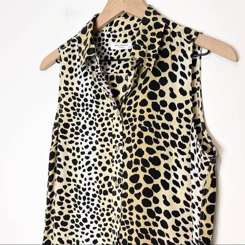 Equipment  Femme Lucida Silk Sleeveless Shirt Dress Leopard Size XS