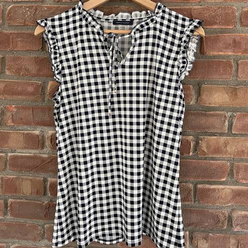 Tommy Hilfiger  Women's Blue Gingham Ruffle Sleeve Top