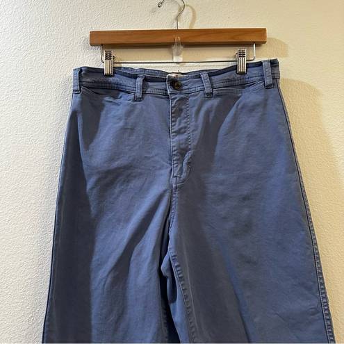 Madewell  Womens Bridget Slim Wide Leg Crop Pants Size 10 Marlin Blue