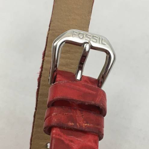 Fossil Vintage  Red Leather Strap Watch