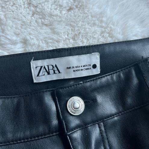 ZARA Leather Straight Leg Pant