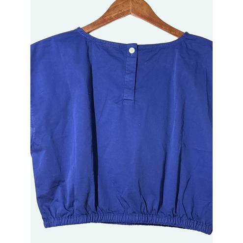 Everlane  The Bubble Top Colbalt Blue Cap Sleeves Large