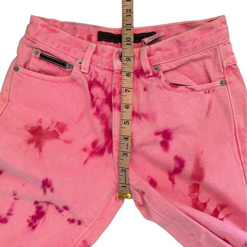 DKNY Vintage  High Waisted Mom Jeans Tie Dye Acid Wash Pink Jeans size 2