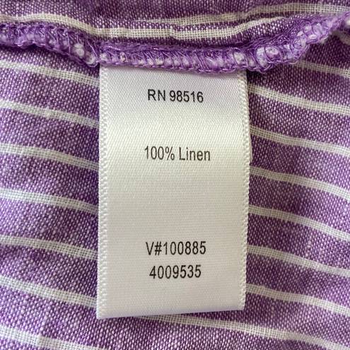 Coldwater Creek Purple Striped Button Up