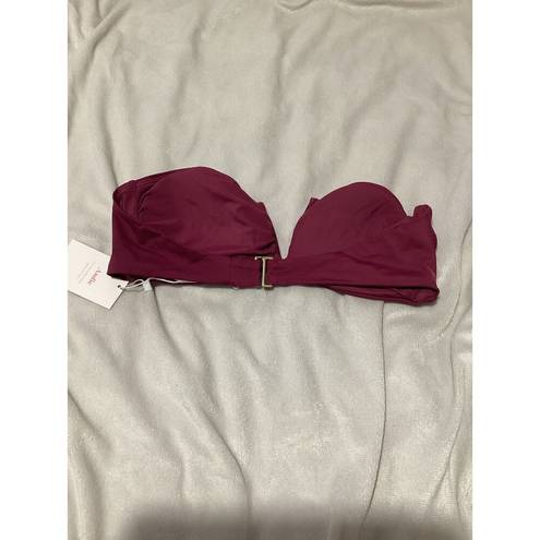 ANDIE  The Scala Plum Padded Strapless Bikini Top M