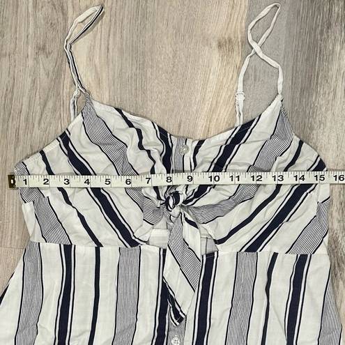 Lottie Moss Striped Casual Mini Dress Cutout Tie Front Sleeveless Rayon Size M