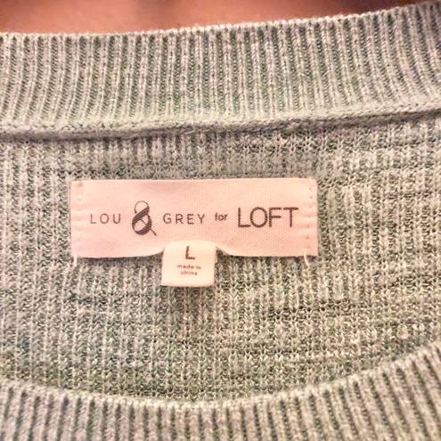 Lou & grey For Loft Ruched Pleated Sweater Seafoam Green Large