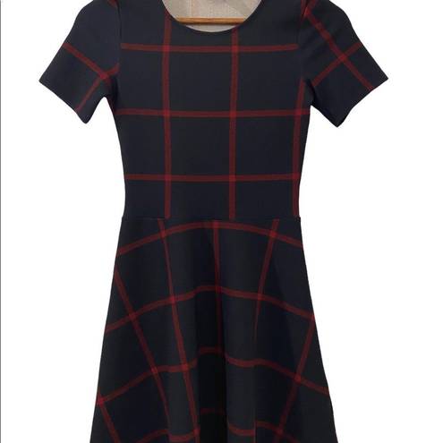 Divided H&M  Plaid  Short Sleeve Fit and Flare Dress, Womens Size 0