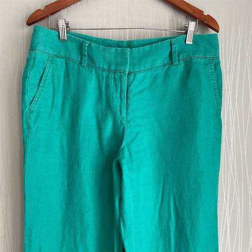 The Loft  Ann Taylor Marisa 10P Teal Linen Relaxed Fit Dress Pants Women's Petites