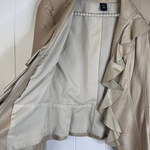 White House | Black Market  Champagne Color 100% Leather Jacket SZ XS