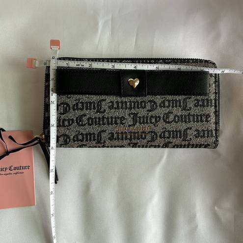 Juicy Couture Peek a Bow Zip Around Wallet Black / Gray