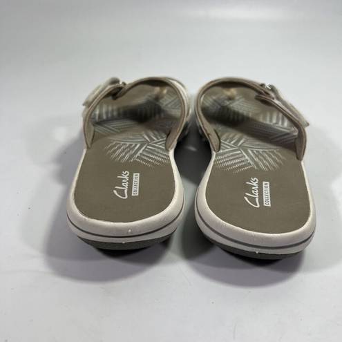 Clarks Collections by  Gray White Flip Flop Thong Slip On Sandals US Size 7