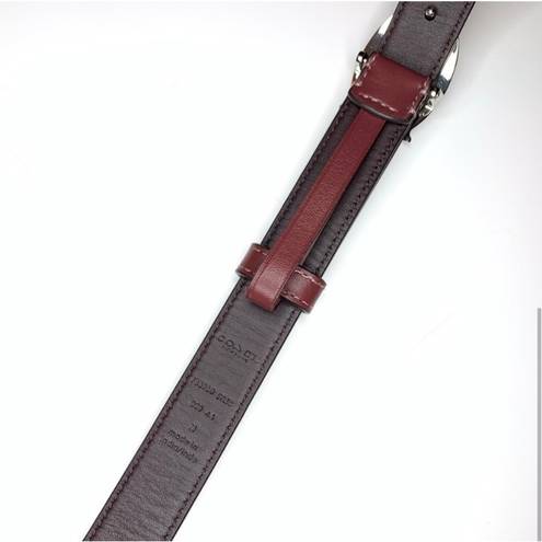 Coach NWOT  Skinny Leather Belt Oxblood With C Buckle Size Medium