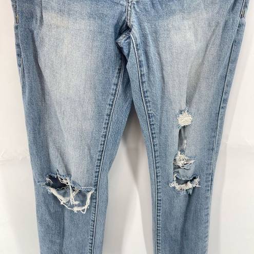 Gilded Intent  Womens Mid Rise Ankle Skinny Jeans Stretch Light Wash Blue Size 26