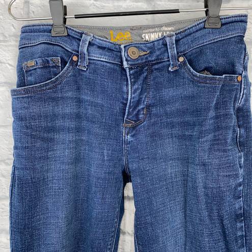 Lee skinny leg mid rise fit dream jeans blue sz 4 women