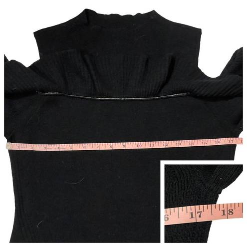 Intermix  Kendall Ruffle Cold Shoulder Sweater -Black - Large