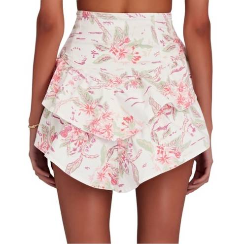 MOTHER Denim NEW  The Ruffle Tiered Mini Skirt Floral Aloha Print Women’s Size 26