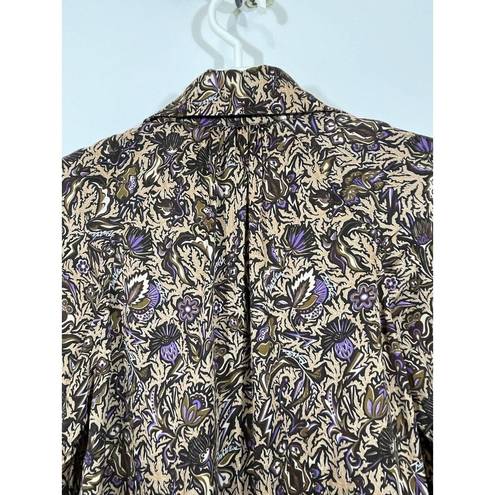 Zadig & Voltaire  Tuska Satin Thorn Button Down Print Shirt Size Small