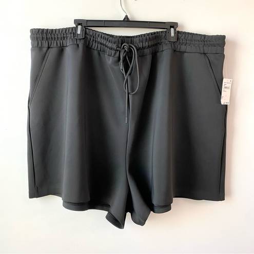 Good American  Scuba Drawstring Shorts Black 8 equals 5X