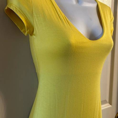 See You Monday  Los Angeles Women’s Midi Knit Yellow Bodycon Dress Size Small‎