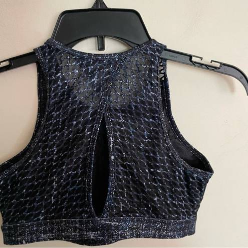 Peloton RARE  “With” Stardust Tweed Sports Bra Logo High Neck Mesh- Size Small