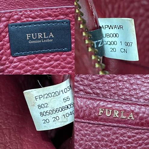 Furla  Avril BAPWAVR Burgundy Wine Pebbled Leather Guitar Strap Crossbody Bag