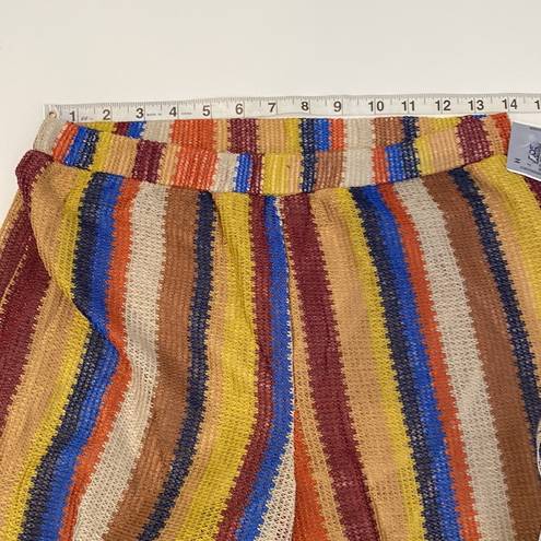 Sweet Rain  Striped Wide Leg Colorful Sheer Pants w/ Shorts Lining NWT Sz XL