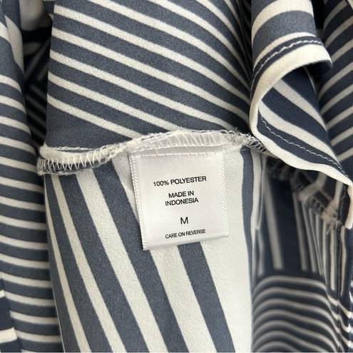 Krass&co NWT NY &  Soho Striped Asymmetrical Button Down Shirt Size Medium