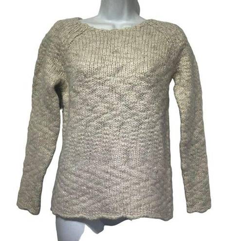 J.Jill  wool alpaca beige pullover knit sweater Size S