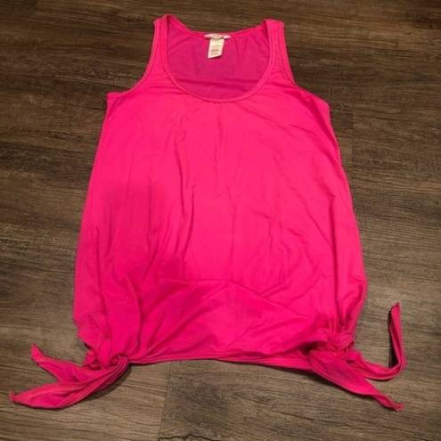 Tyr. Dual Adjustable Side Tie Tank Top Bright Hot Pink S SM Small Quick Dry Tunic