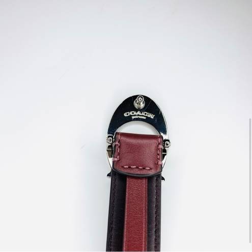 Coach NWOT  Skinny Leather Belt Oxblood With C Buckle Size Medium