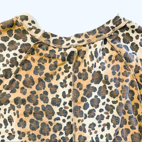 Caslon  Cozy Animal Print Leopard Sweatshirt M