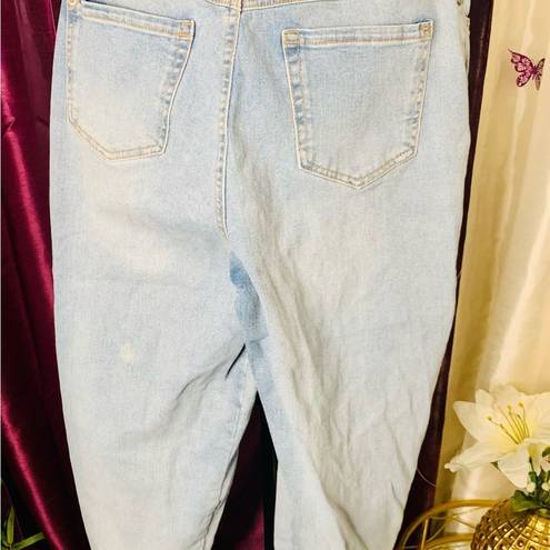 INC  Women Jeans Hi Rise Studded Cropped Mom Blue Jeans 10/30