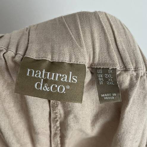 Krass&co Naturals d&. Tan Linen Shorts 1X