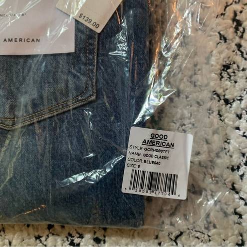 Good American  Good Classic Raw Hem High Rise Jeans NWT size 6/28 Blue940