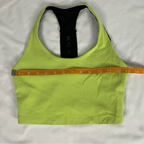 Koral  Womens size S Citrina Neon Yellow Dakota Blackout Bra Gym Racerback Active