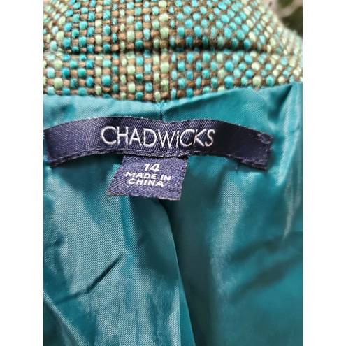 Chadwick's  Women's Multicolor Acrylic Long Sleeve Casual Jacket Blazer Size 14