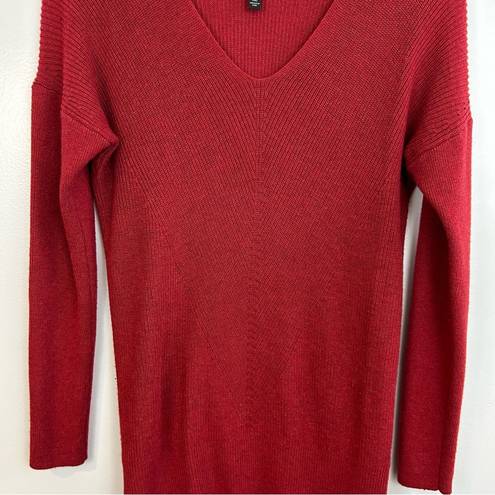 White House | Black Market WHBM Dark Wine Red Long sleeve Sweater Dress Size XS