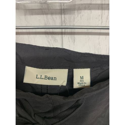 L.L.Bean Womens Size M  Nylon Cropped Pants UPF 50 Black NWT