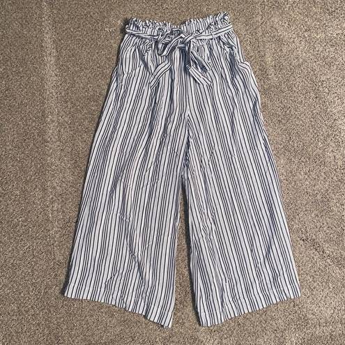 American Eagle Striped Wide Leg Paperbag Pants