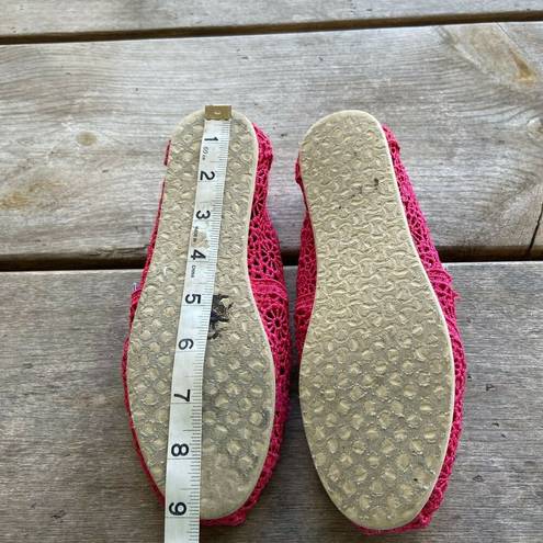 Toms  Womens Shoes Size 5 Pink Lace Espadrilles for Summer Slip Ons