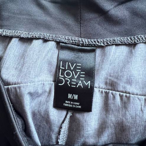 Live Love Dream Grey & Black Lightweight Mini Athletic Shorts