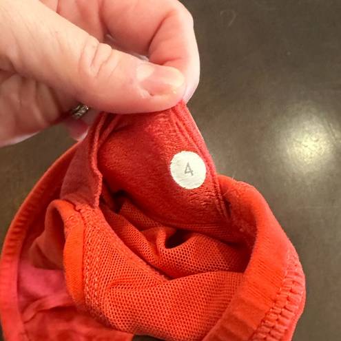 Lululemon red sports bra no padding size 4